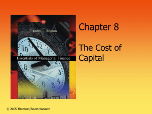 Chapter 8 - The Cost of Capital