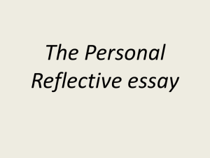 Personal Reflective essay ppt