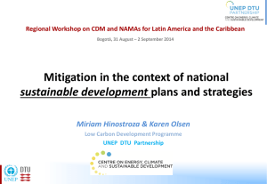 Mitigation in the context of national sustainable