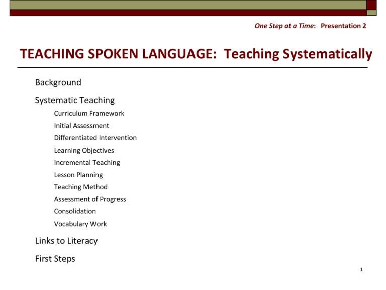 Teaching Spoken Language