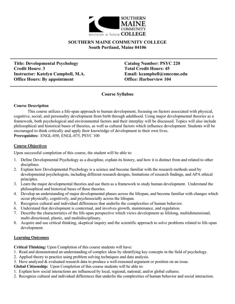 Course Syllabus My SMCC Southern Maine Community College