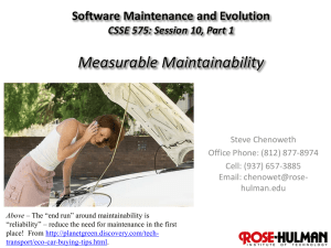 Week10-1-CSSE575-MeasurableMaintainability - Rose