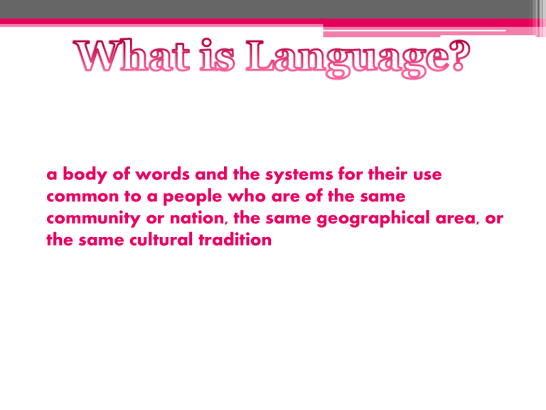 What Is Language 