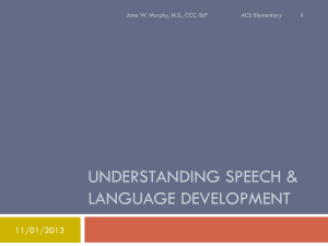 Understanding speech & language development