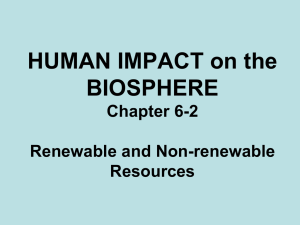 HUMAN IMPACT on the BIOSPHERE Chapter 6