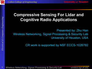 Compressive Sensing For Lidar and Cognitive Radio Applications