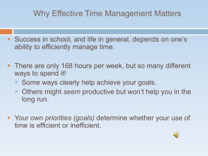 Why Effective Time Management? - Estrella Mountain Community