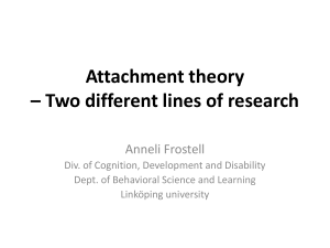 Attachment theory * Two different lines of research - IBL