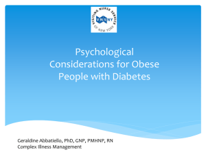 Psychological Considerations for Obese People with Diabetes