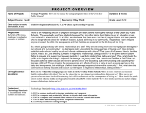 Standard 3-PBL - Teenage Pregnancy - woldtport