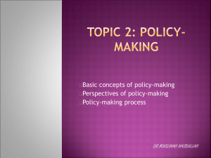 Topic 2: policy