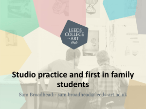 Studio practice and first in family students