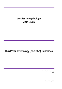 CK106 BA Applied Psychology 3rd Year
