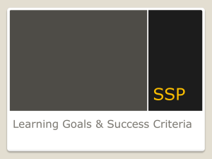 Learning Goals & Success Criteria