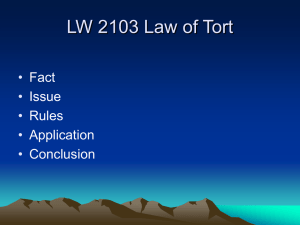 LW 2103 Law of Tort