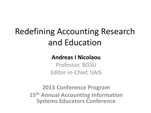 Redefining Accounting Research and Education