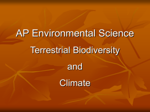 Geographical Ecology, Climate and Biomes