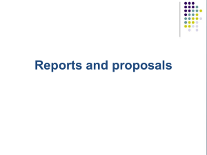 Reports and proposals