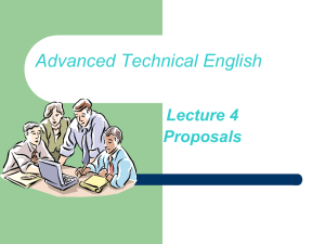Lecture 5 – Proposal