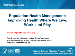 Population Health Management: Improving Health Where