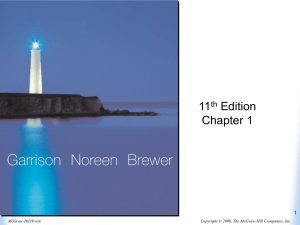 Garrison Noreen Brewer 11th Edition Chapter 1