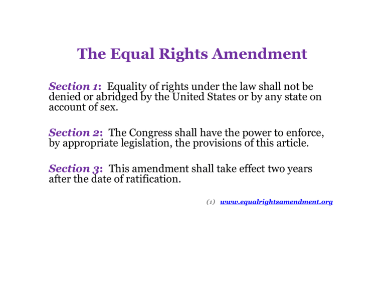 essay about equal rights amendment