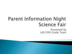Science Fair Parent Information Night Presentation