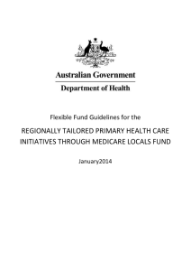 Flexible fund guidelines for the Regionally Tailored Primary Health