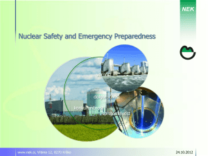 General plant data Nuclear Safety Emergency