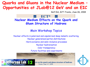 Quarks and Gluons in the Nuclear Medium - Opportunities at