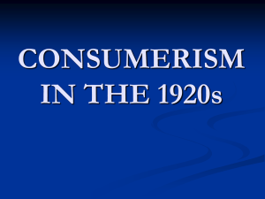 The Business of America and the Consumer Economy in the 1920's