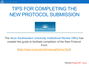 Tips for Completing the New Protocol Form