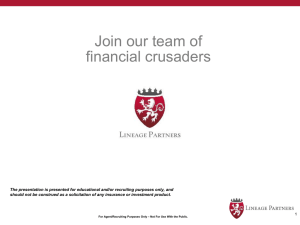 Join our Crusade! - Lineage Partners