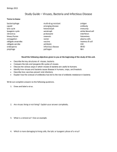 Biology 2015 Study Guide – Viruses, Bacteria and Infectious