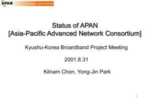 Advanced Networking for Asia Pacific (Draft)