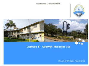 Economic Development - Lecture 5 - Growth