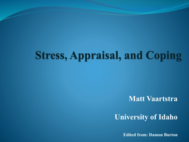 Stress Appraisal And Coping