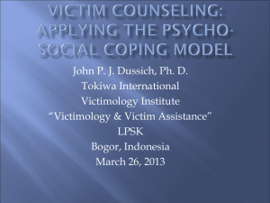 Victim Counseling: Applying the psycho