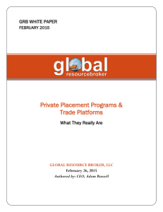 Private Placement Programs & Trade Platforms