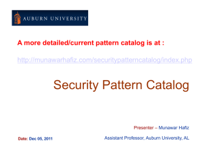 Security Patterns and Secure Software Architecture