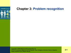 Chapter 3 Consumer Decision Process and Problem Recognition