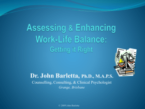 work-life balance - Dr. John Barletta