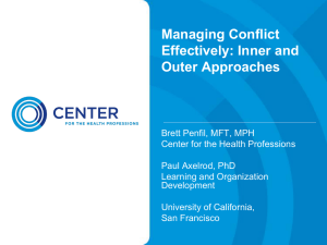 Conflict Management - University of California, San Francisco