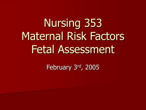 Nursing 353 Pregnancy Risk Factors