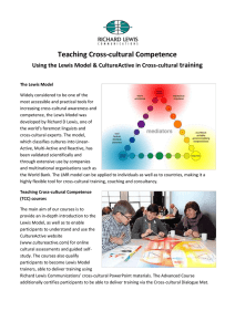 Teaching Cross-cultural Competence Using the Lewis Model
