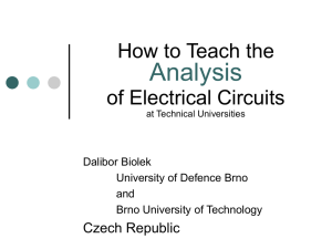 How to Teach the Analysis of Electrical Circuits at Technical