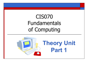 CIS070 Theory Unit - Part 1
