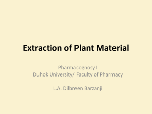 Extraction of Plant Material