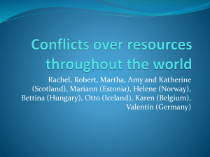 Conflicts over resources