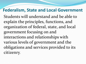 Federalism, State and Local Government